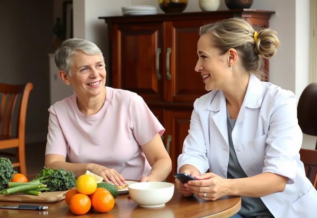 Senior rozmawia z dietetykiem