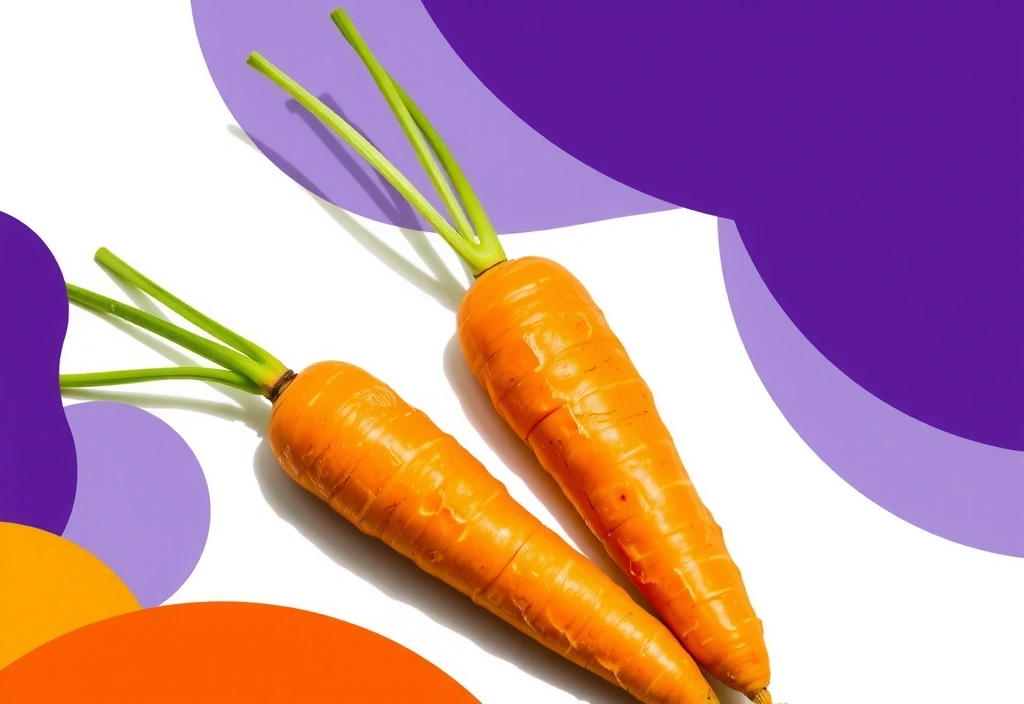 Abstrakcja zdrowego wzroku i marchewek symbolizujących witaminę A